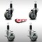 Service Caster 3.5'' SS Gray Poly Wheel Swivel 1-1/4'' Expanding Stem Caster Set 2 Brakes, 4PK SCC-SSEX20S3514-PPUB-2-TLB-2-114 - alternate 2